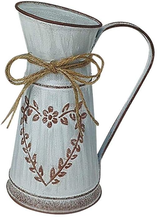 Heart-Shaped Leaf Country Style Metal Vase for Home Decor