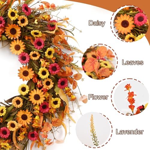 Waipfaru Fall Wreath 22 Inch Door Decor