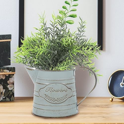 Vintage Iron Flower Jug Rustic Decorative Pot for Home and Office