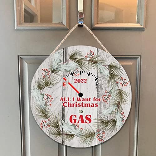 Farmhouse Door Hanger Funny Christmas Wreath 10x10 Wood Sign