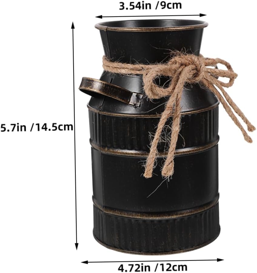 2pcs Vintage Iron Flower Vase Decorative Bucket for Home