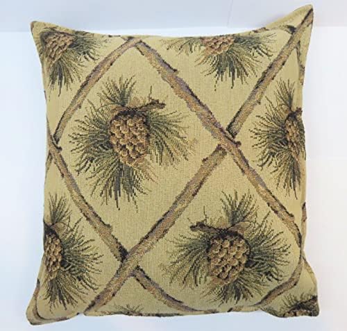 Balsam Fir Filled Tapestry Sachet Pillow Beige 12x12