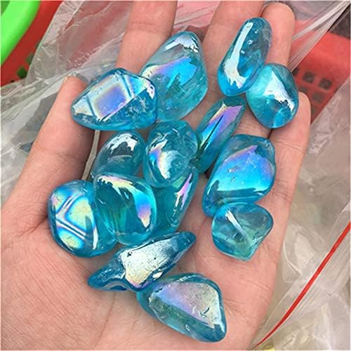PEKMAR 200g Rainbow Angel Aura Quartz Stones Blue