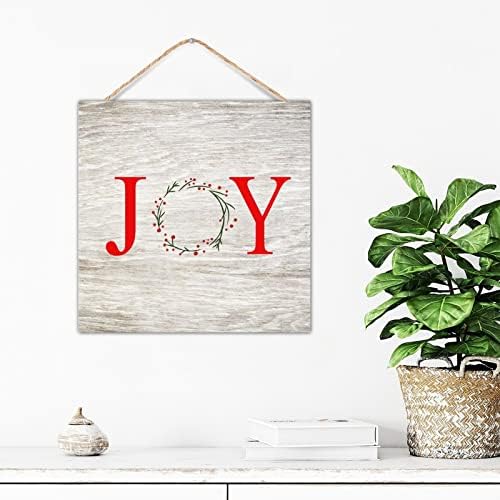 CustonCares Letter Joy Winter Door Wreath Sign
