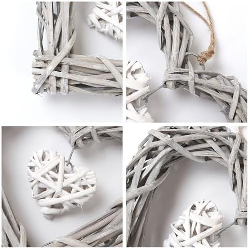 Rattan Heart Wreath Wall Decor 2Pcs