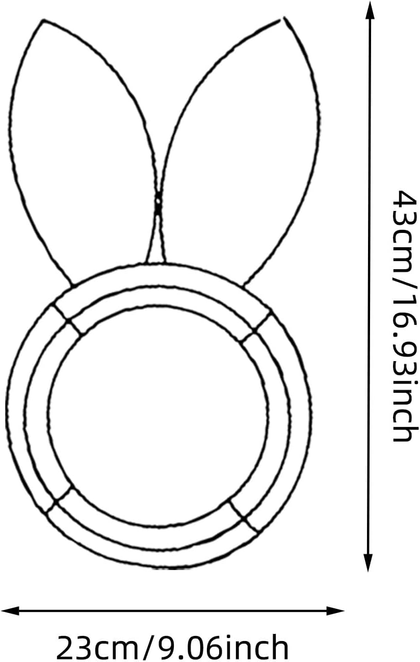 Easter Bunny Wreath Frame 3PCS Metal Wire Decor 1