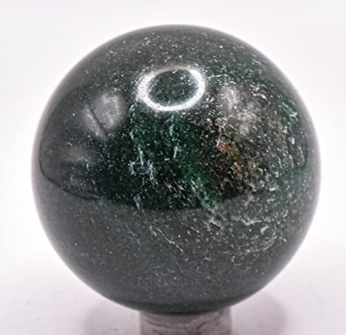 48mm Dark Green Nephrite Jade Sphere with Stand
