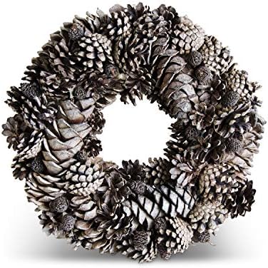 KK Interiors 13 Inch Gray Wash Pinecone Wreath