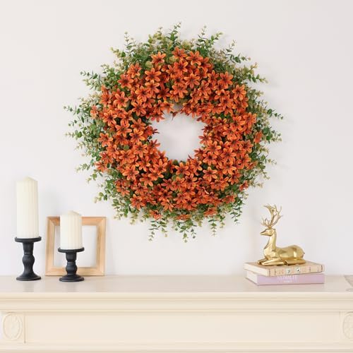 26 Inch Fall Wreath for Front Door and Window Decoration