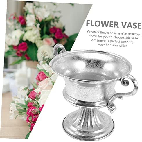Unique Surface Silver Vase Decor for Plant and Flowers
