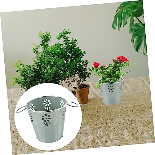 Vintage Galvanized Iron Flower Bucket Planter for weddings and rustic decor