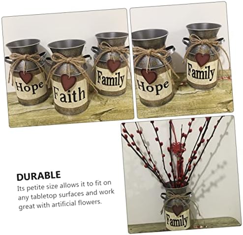 Rustic Iron Flower Vase for Farmhouse Decor