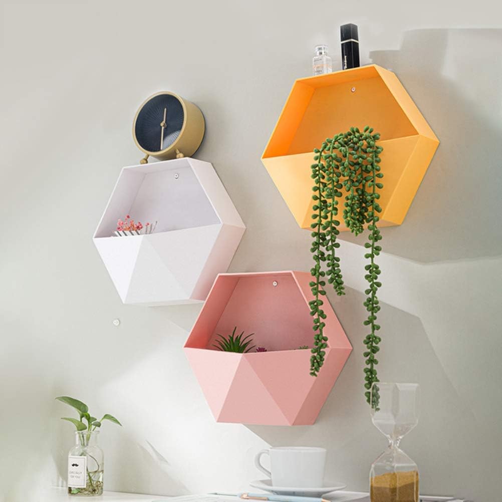 BEIJIALY Hexagonal Floating Wall Shelves - Black