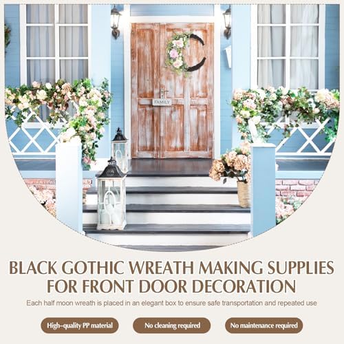 Temfmy Moon Wreath Front Door 14 Inch DIY Craft