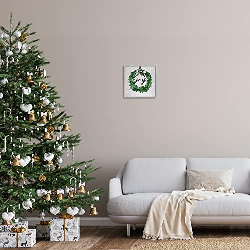 Stupell Industries Joy Sentiment Wreath Wall Art 12x12
