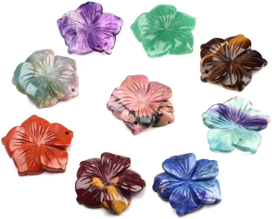 28mm Hand-Carved Peach Blossom Pendant Natural Crystal Gemstone