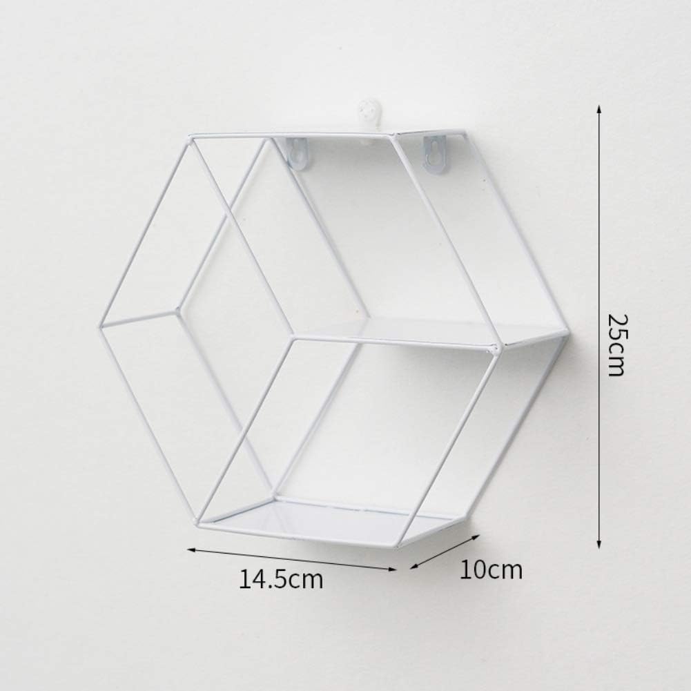 Ochine Rustic Hexagonal Floating Wall Shelf