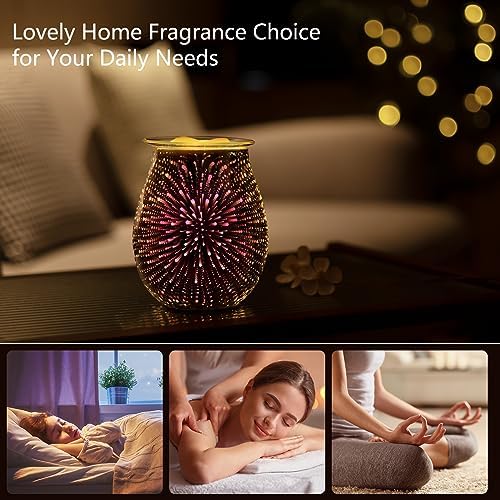 EQUSUPRO 3D Glass Wax Melter Warmer with Fireworks Display