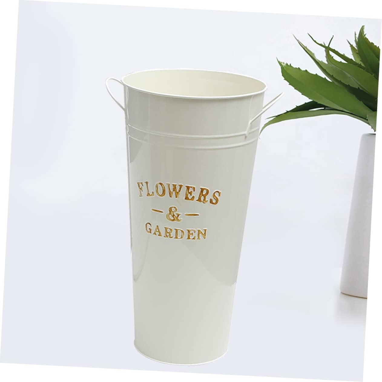 Retro Iron Flower Bucket Vase for Home Decor