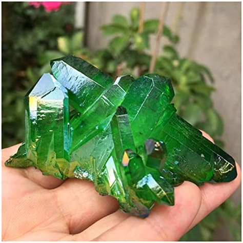 FLOAPA Green Aura Crystal Cluster for Home and Office Decoration