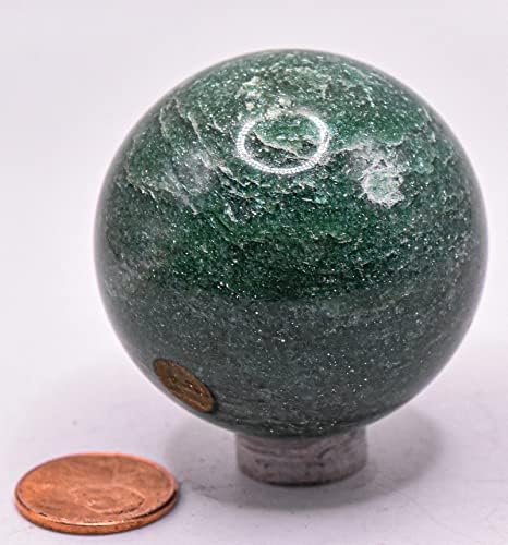 45mm Dark Green Jade Sphere with Stand - India