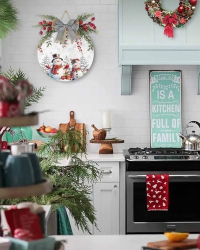 Christmas Wreath Welcome Sign Decor Door