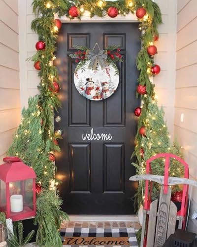 Christmas Wreath Welcome Sign Decor Door