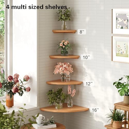 Floating Corner Shelves Oak 8 2-Pack