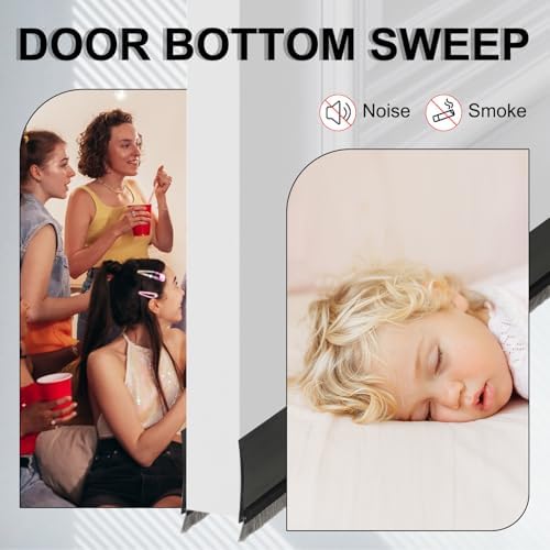 Uxcell Door Bottom Sweep with Adhesive 39 x 2 Inch Silicone Draft Strip for Cold and Noise Blocker