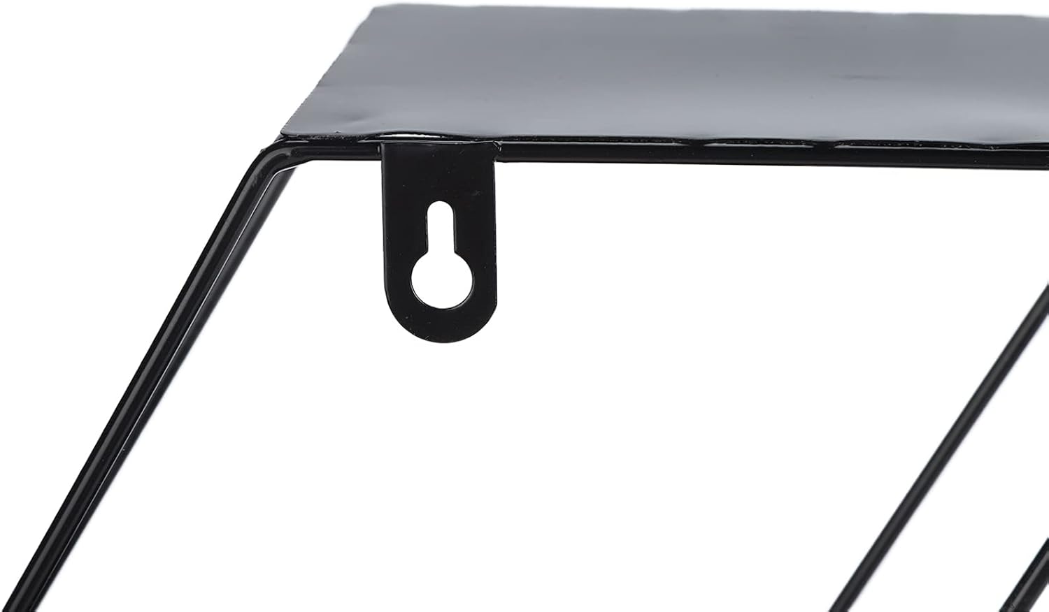 Hexagonal Floating Shelf Wall Decor with 2 Layers Black Metal