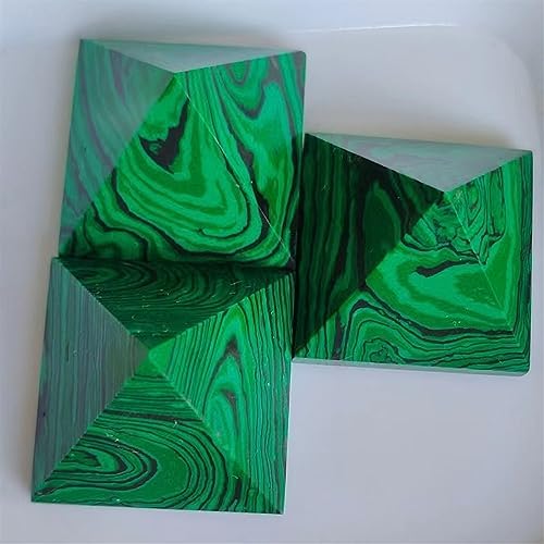 KatLin Natural Malachite Pyramid Stone Ornaments 2PCS