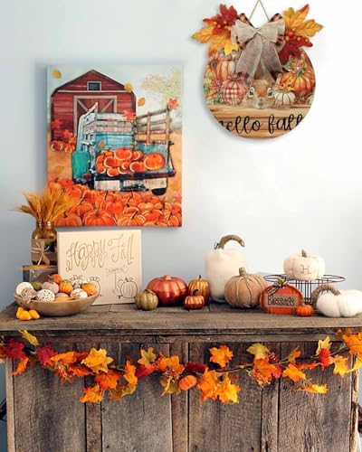 Welcome Sign Fall Thanksgiving Wreath Decorations