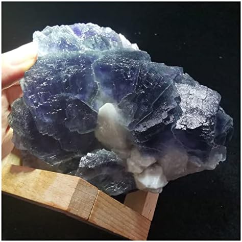 FIDEMM Natural Crystal Rough Purple Blue Fluorite and Quartz Mineral Specimen