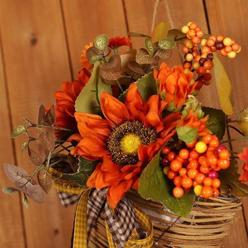 Fall Sunflower Wreath for Front Door 32cm