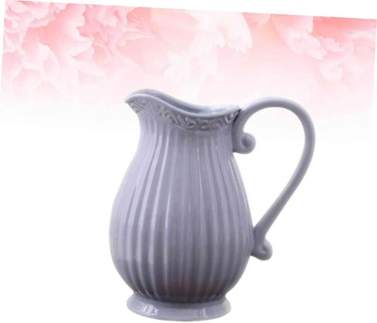 Zerodeko Ceramic Dried Flower Vase Grey Decor Accent