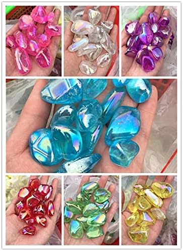 PEKMAR 200g Green Rainbow Angel Aura Quartz Stones