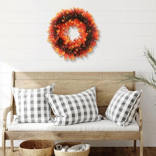 Welcome Wreath for Front Door Colorful Plastic 16x16 Inches