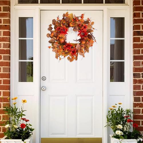 18 Inch Fall Wreath for Front Door Decor