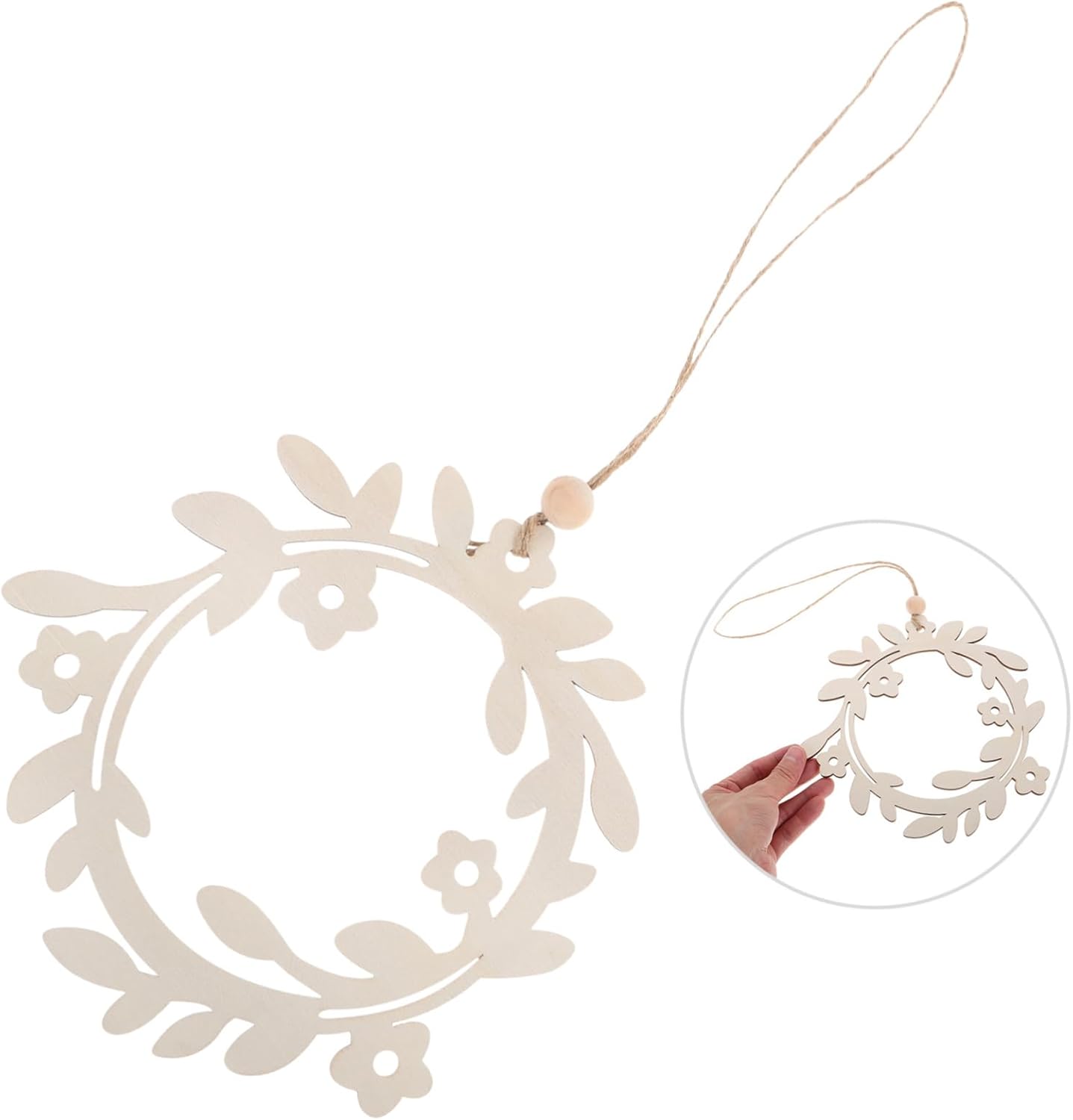 Boho Wreath Wall Decor Handcrafted Wooden Wreath Nordic Style Home Accent