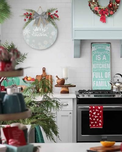 LooPoP Christmas Wreath Welcome Sign Wooden Decor