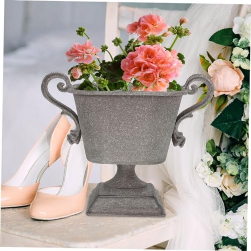 VICASKY Vintage Iron Flower Pot Grey