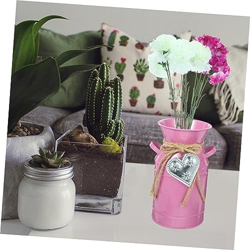 Balacoo Pink Iron Bucket Flower Arranger