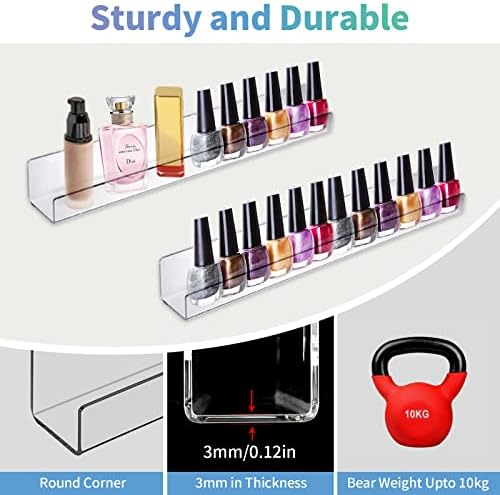 2 Pieces Acrylic Floating Shelves for Small Bathroom Display