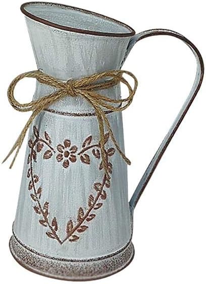 Heart-Shaped Leaf Country Style Metal Vase for Home Decor