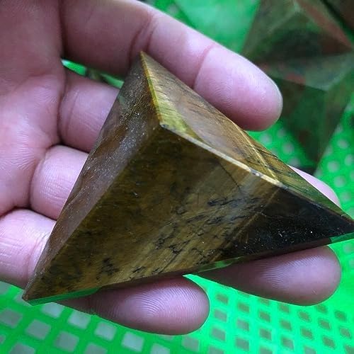 KatLin Natural Tiger Eye Stone Triangle Pyramid 2pcs Home Decor Healing Ornaments
