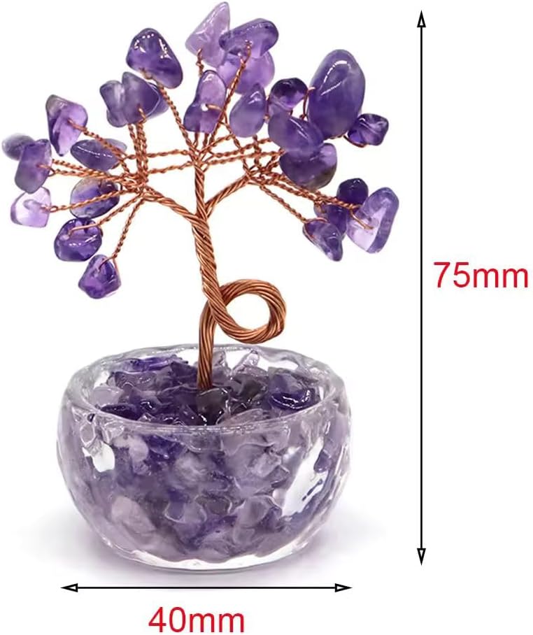 75mm Natural Crystal Money Tree with Citrine Amethyst Quartz