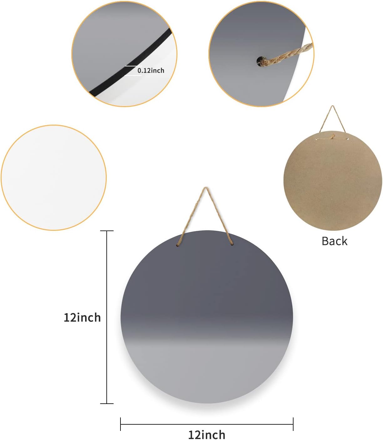 Welcome Sign for Front Door Ombre Grey Round Wooden Hanging Housewarming Decor