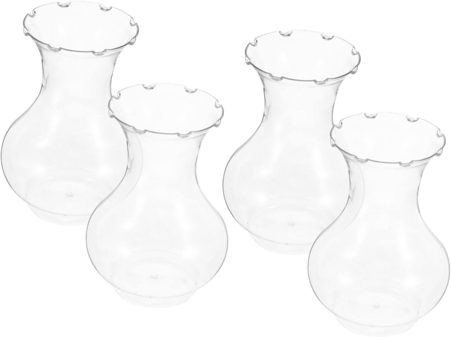 4pcs Clear Plastic Hydroponic Plant Vase for Home Decor