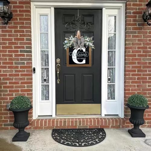 16 Inch Personalized Last Name Welcome Sign Outdoor Door Wreath Decor