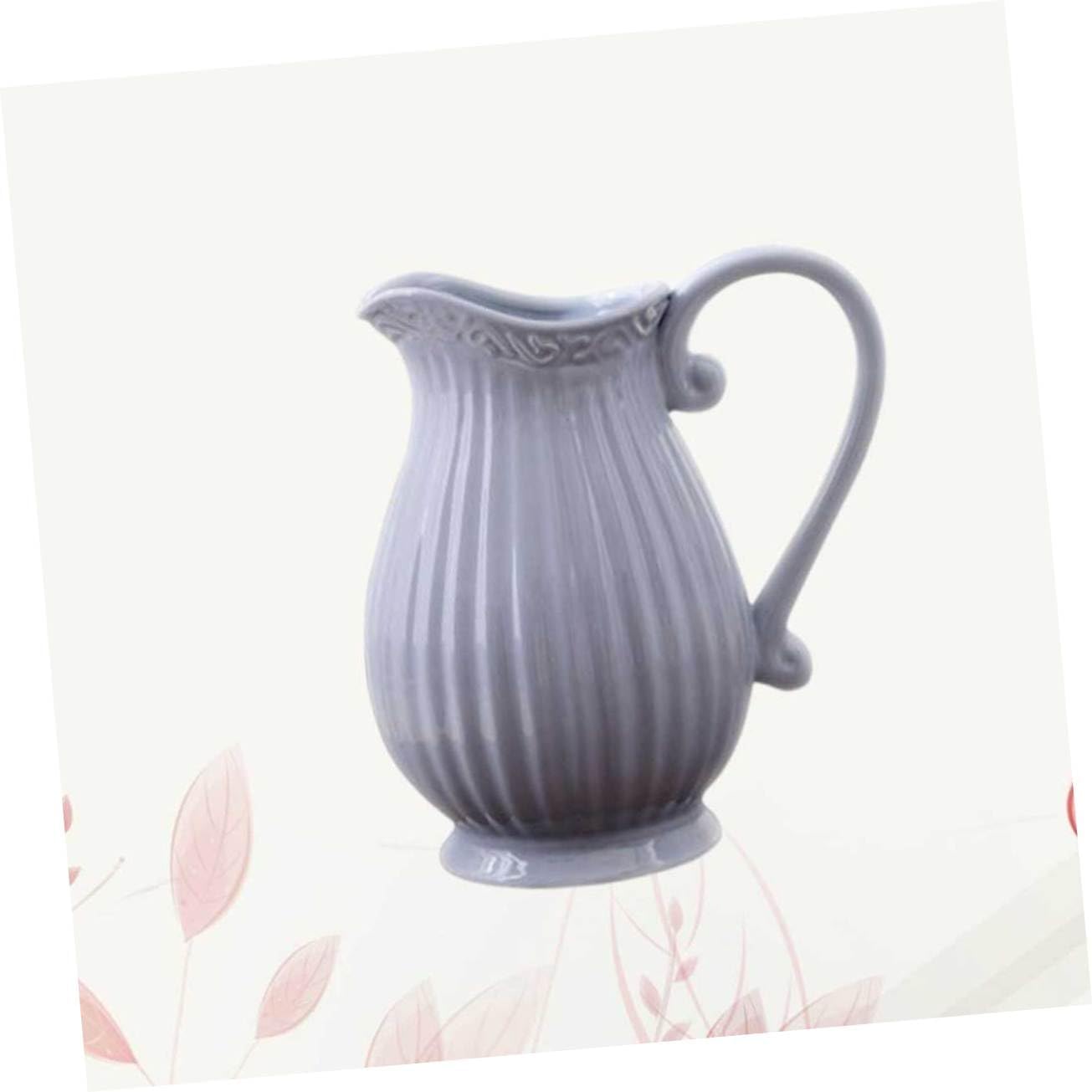 Zerodeko Ceramic Dried Flower Vase Grey Decor Accent